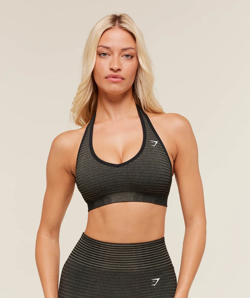 Gymshark Sport Seamless Sports Bra - Camo Brown/Black