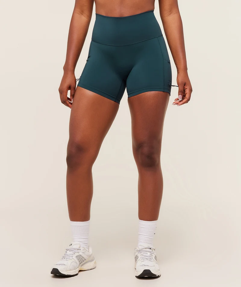 Gymshark Legacy Logo Tight Shorts - Deep Petrol Blue