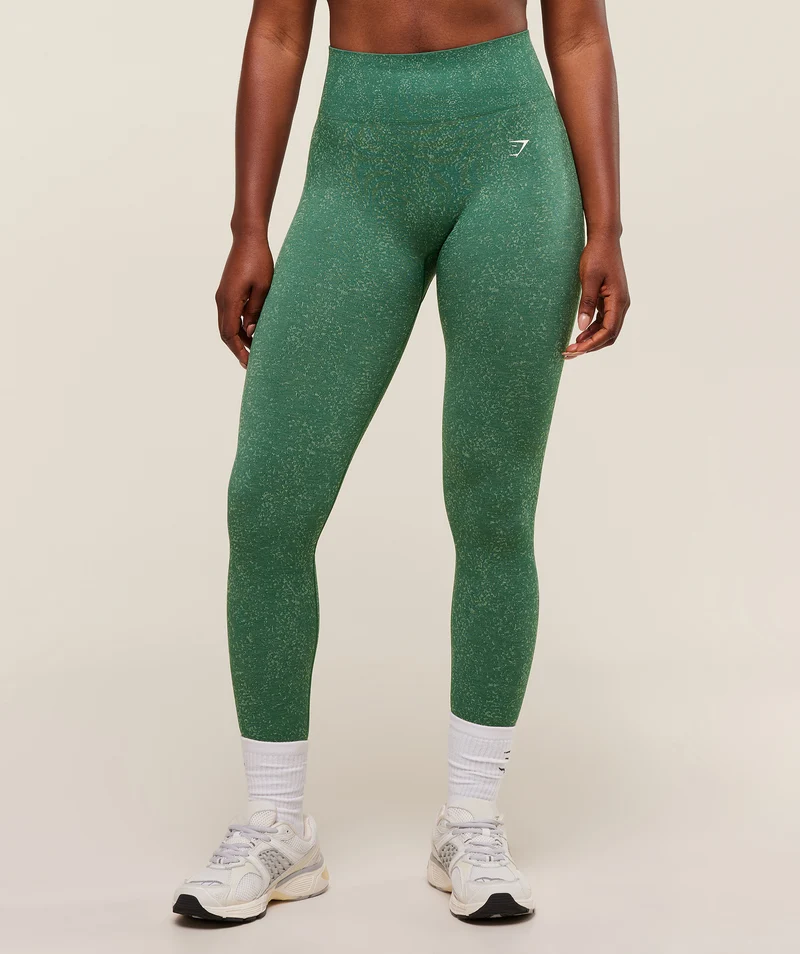Gymshark Adapt Fleck Seamless Leggings - Lift Green/Clay Green