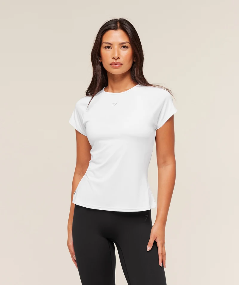 Gymshark Running Back Vent T-Shirt - White