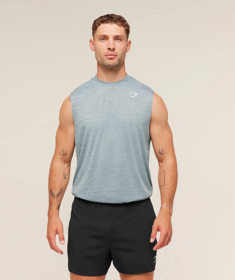 Gymshark Oversized Performance Tank - Smoke Blue/Denim Grey