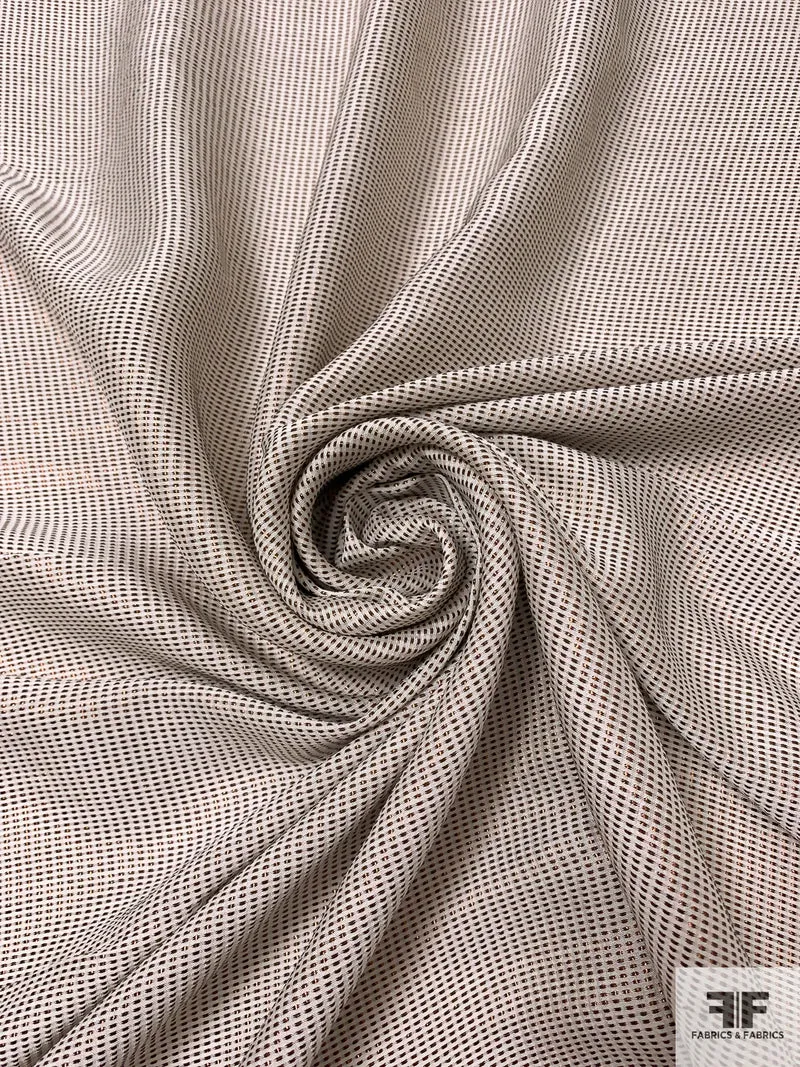 Lurex Woven Blouse Weight Novelty - Copper / Off-White