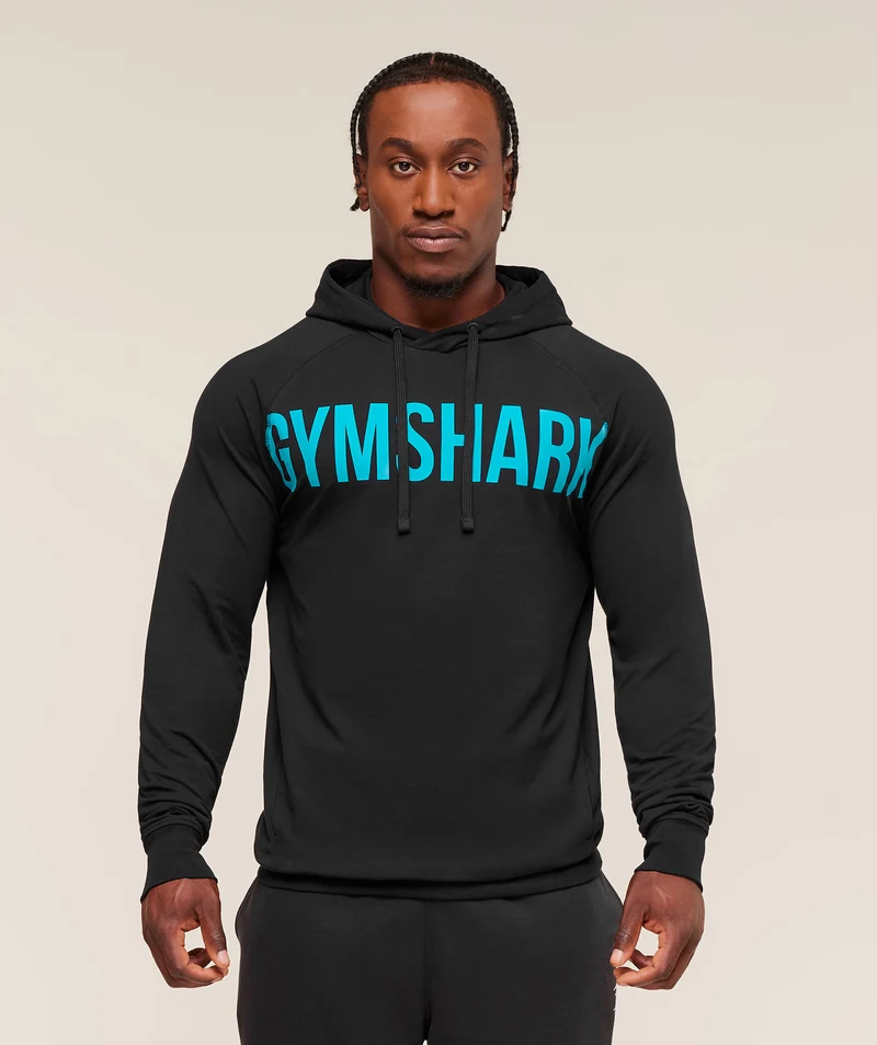 Gymshark Prime Hoodie - Black/Brand Blue