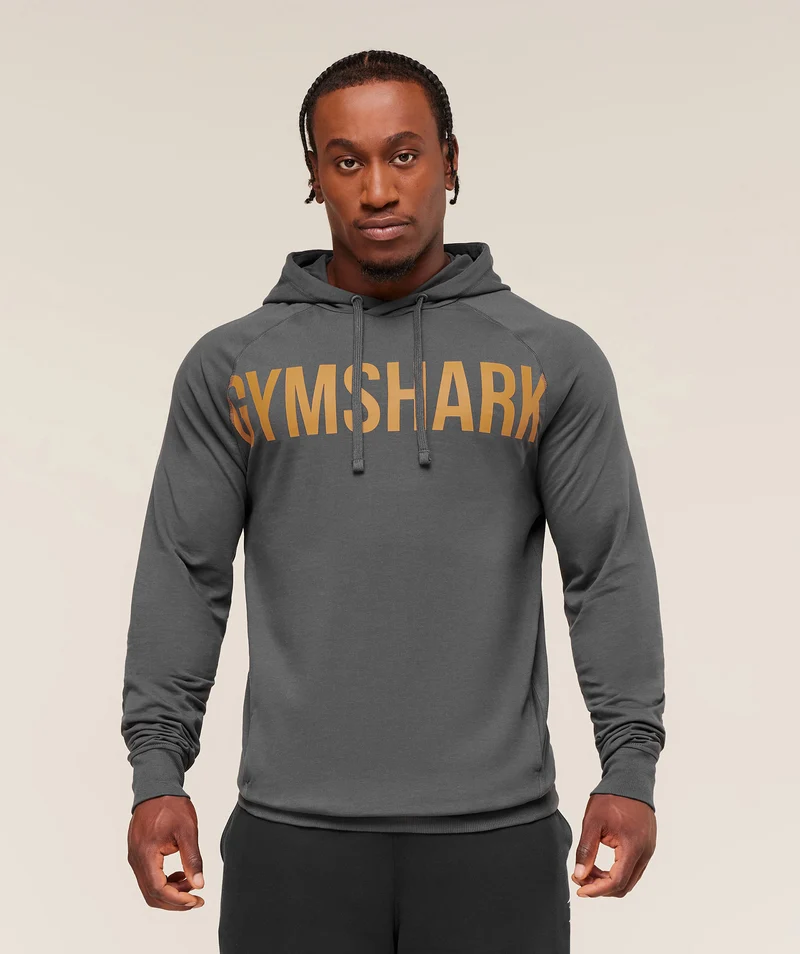 Gymshark Prime Hoodie - Onyx Grey/Antique Gold