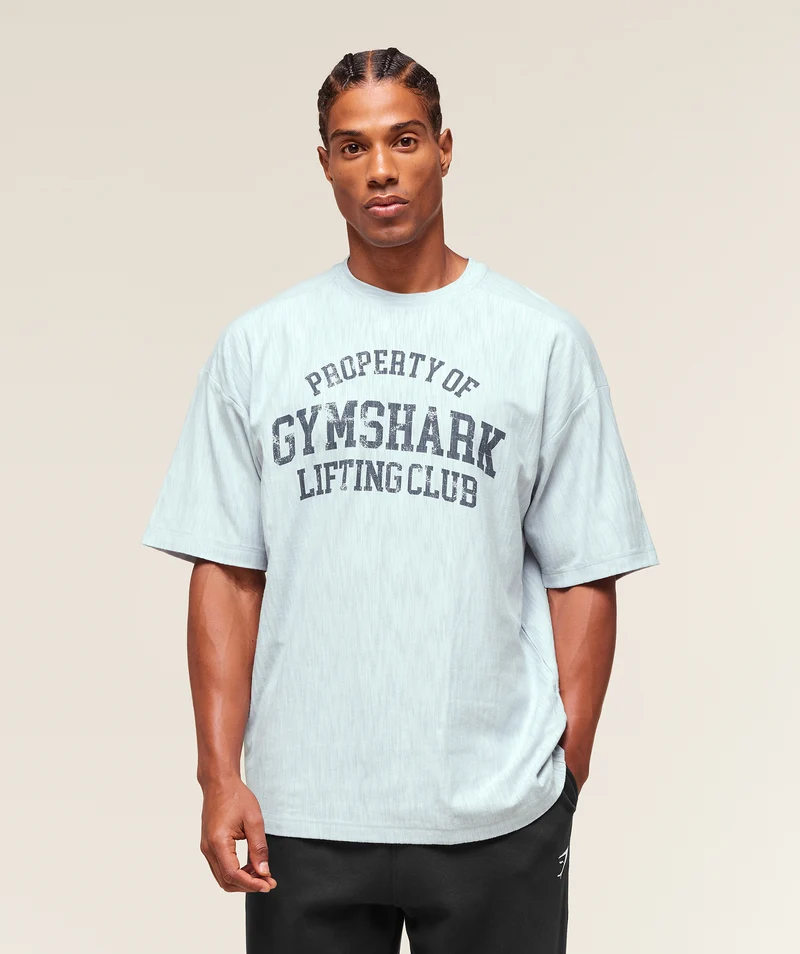 Gymshark Lightweight Slub Textured T-Shirt - Smoke Blue