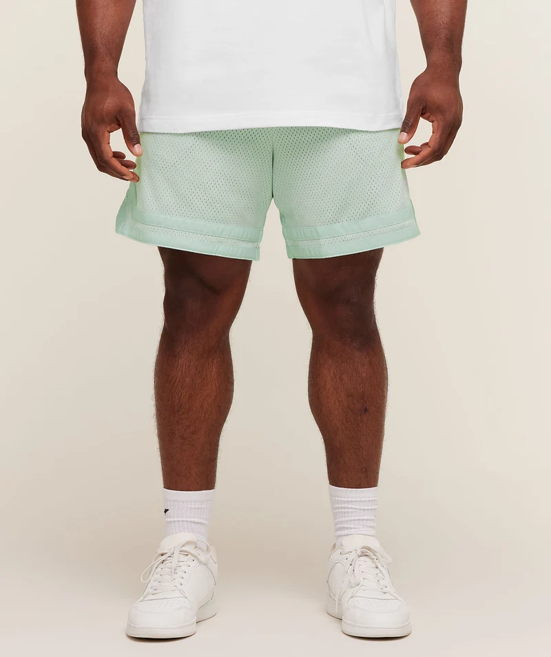 Gymshark Varsity Mesh Shorts - Clay Green