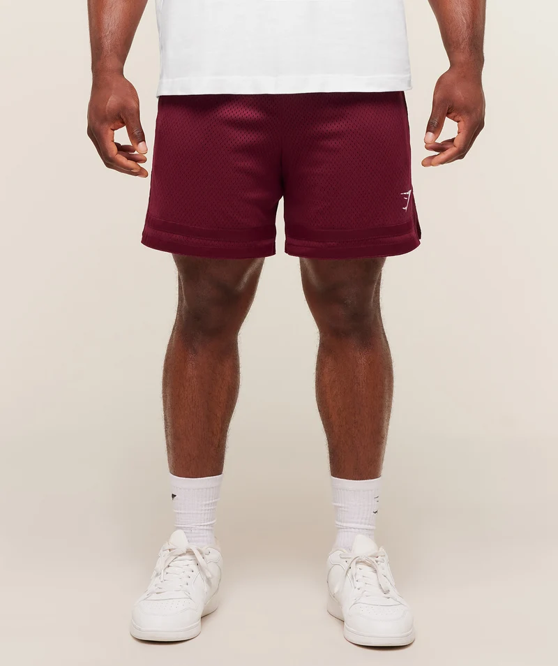 Gymshark Varsity Mesh Shorts - Rich Maroon