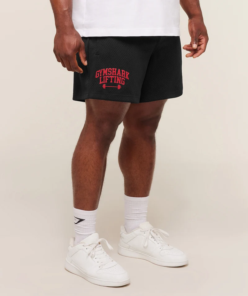 Gymshark Lifting Barbell Mesh 5" Short - Black