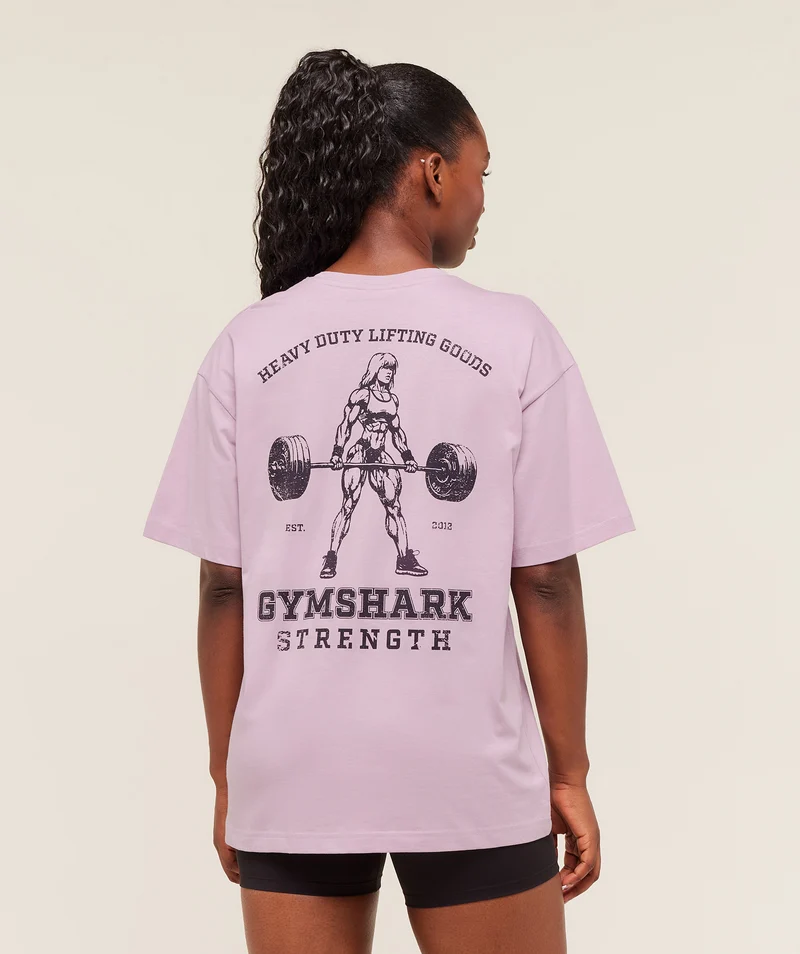 Gymshark Strength Graphic T-Shirt - Warm Lilac