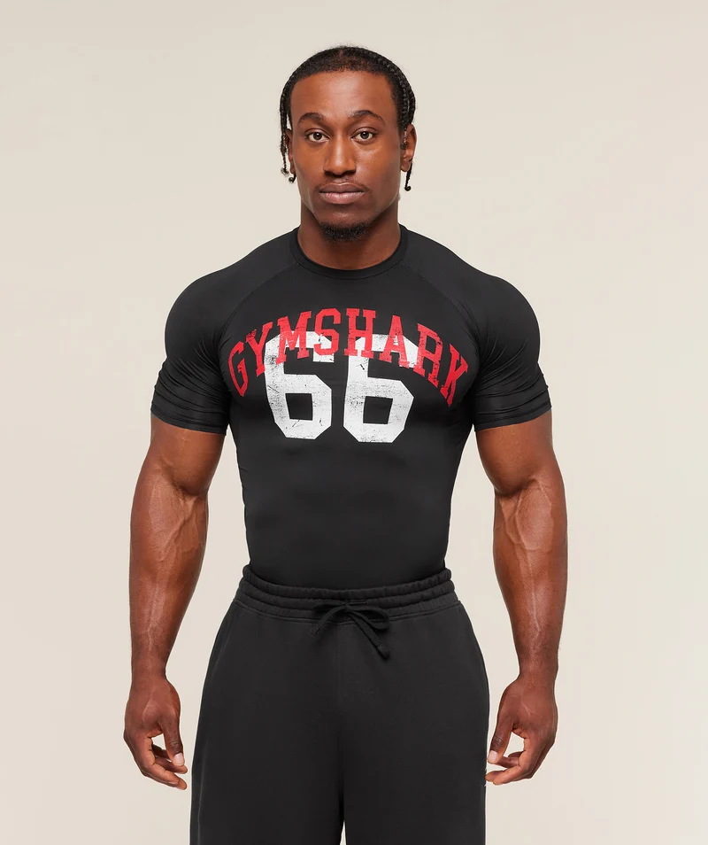Gymshark Graphic Baselayer T-Shirt - Black