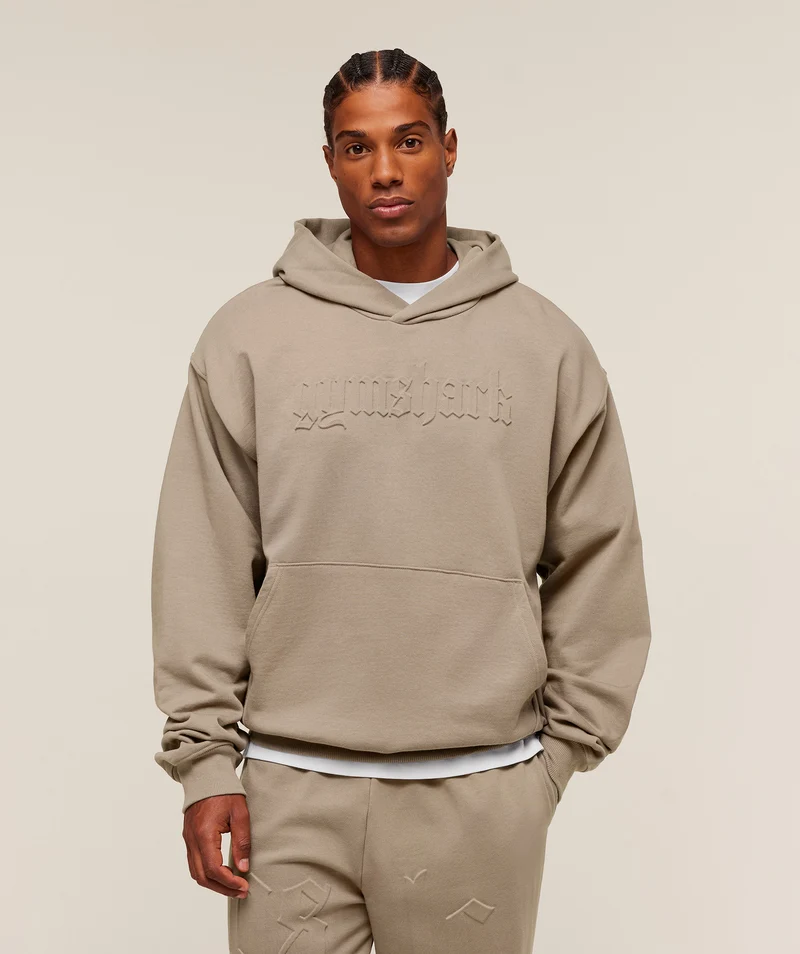 Gymshark Embossed Boxy Hoodie - Lifestyle Brown