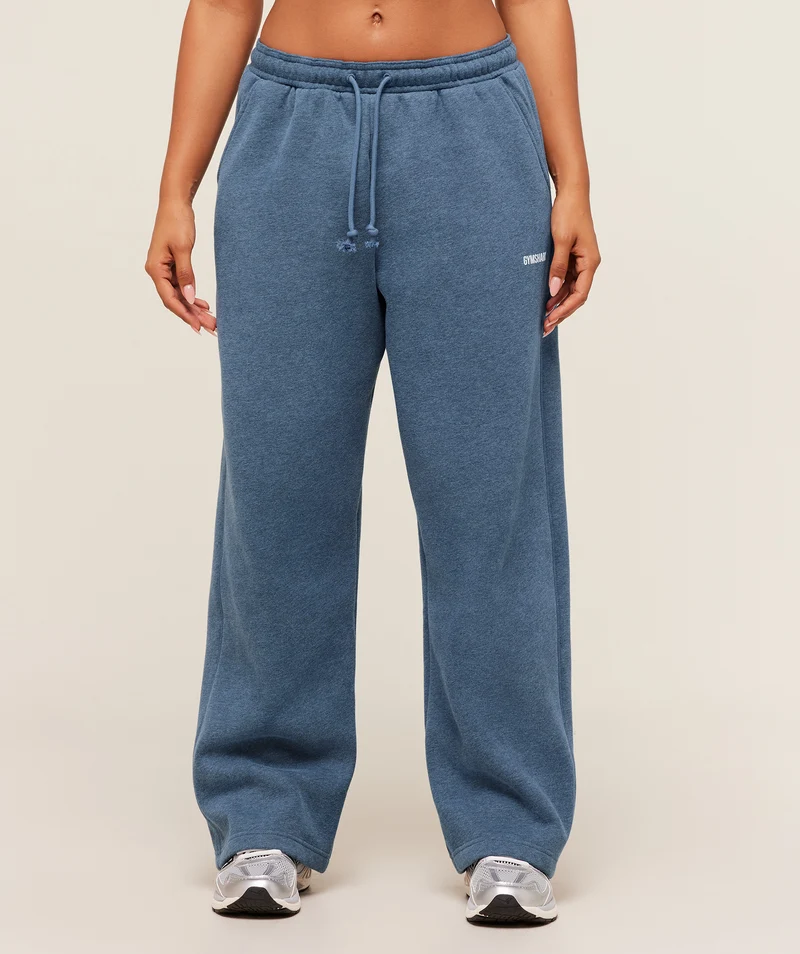 Gymshark Cosy Luxe Straight Leg Regular Joggers - Bros Compound Blue Marl