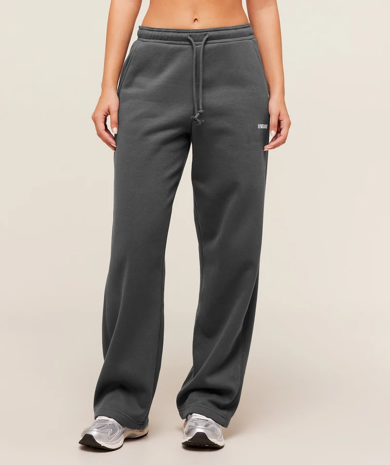 Gymshark Cosy Luxe Straight Leg Regular Joggers - Onyx Grey
