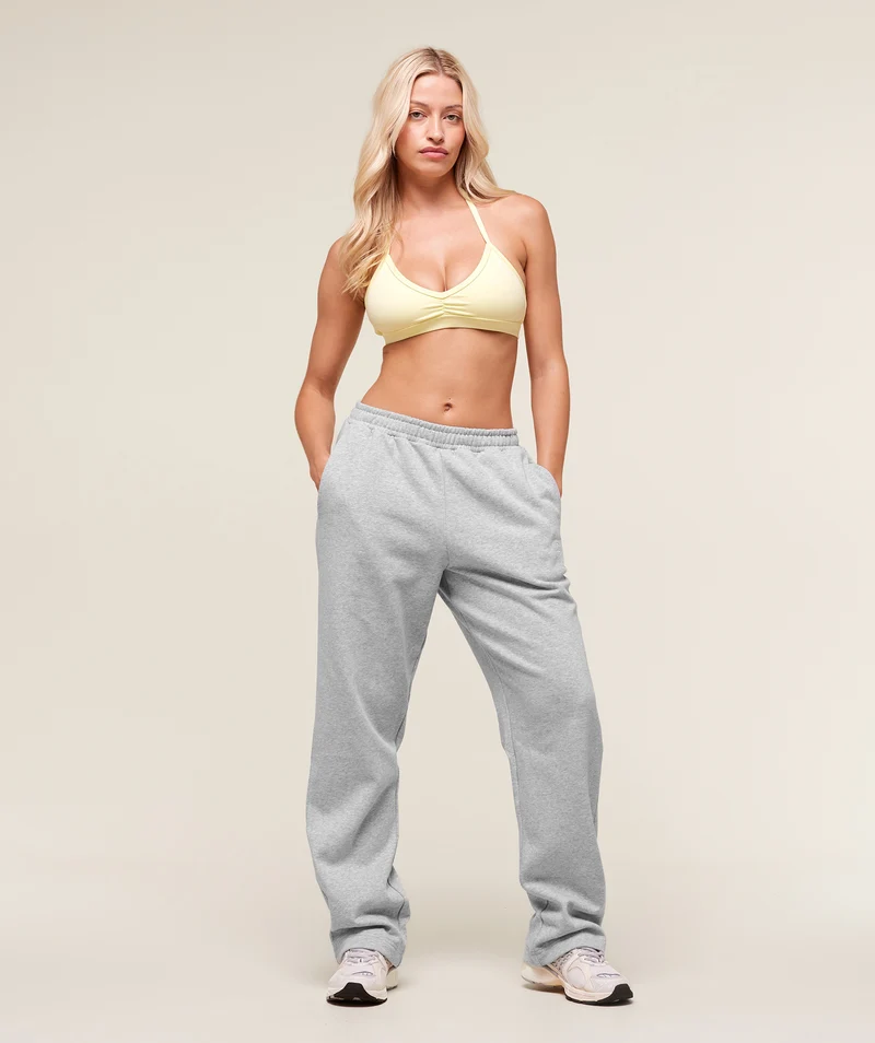 Gymshark Training Fleece Straight Leg Regular Joggers - Light Grey Core Marl