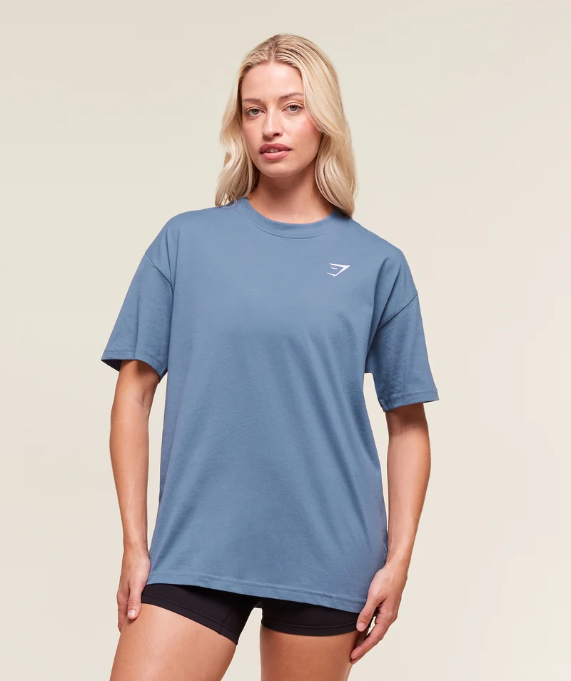 Gymshark Training Oversized T-Shirt - Worn Blue