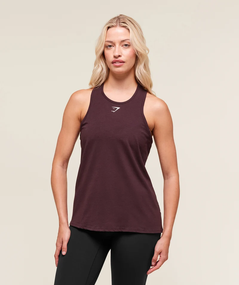 Gymshark Lifting Essential Cotton Tank - Cherry Purple