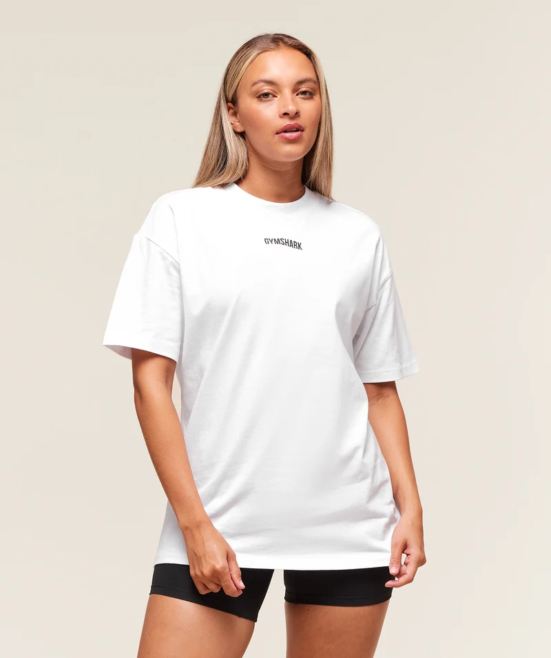 Gymshark Block Oversized T-Shirt - White