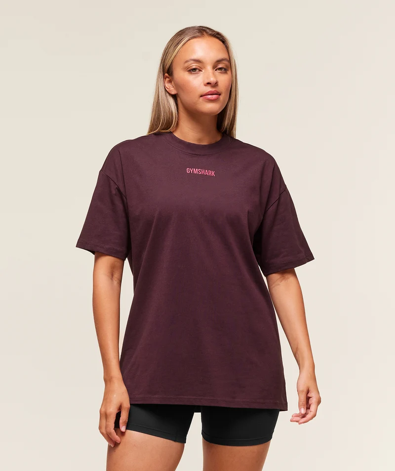 Gymshark Block Oversized T-Shirt - Cherry Purple