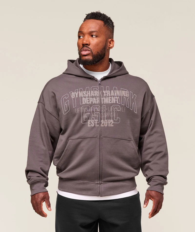 Gymshark Authentic Apparel Zip Up Hoodie - Brushed Purple