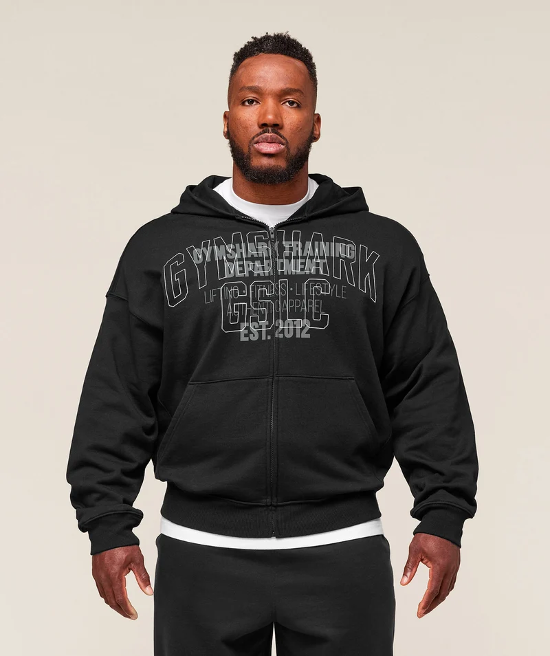 Gymshark Authentic Apparel Zip Up Hoodie - Black