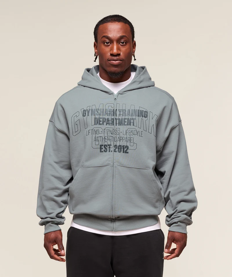 Gymshark Authentic Apparel Zip Up Hoodie - Smokey Grey