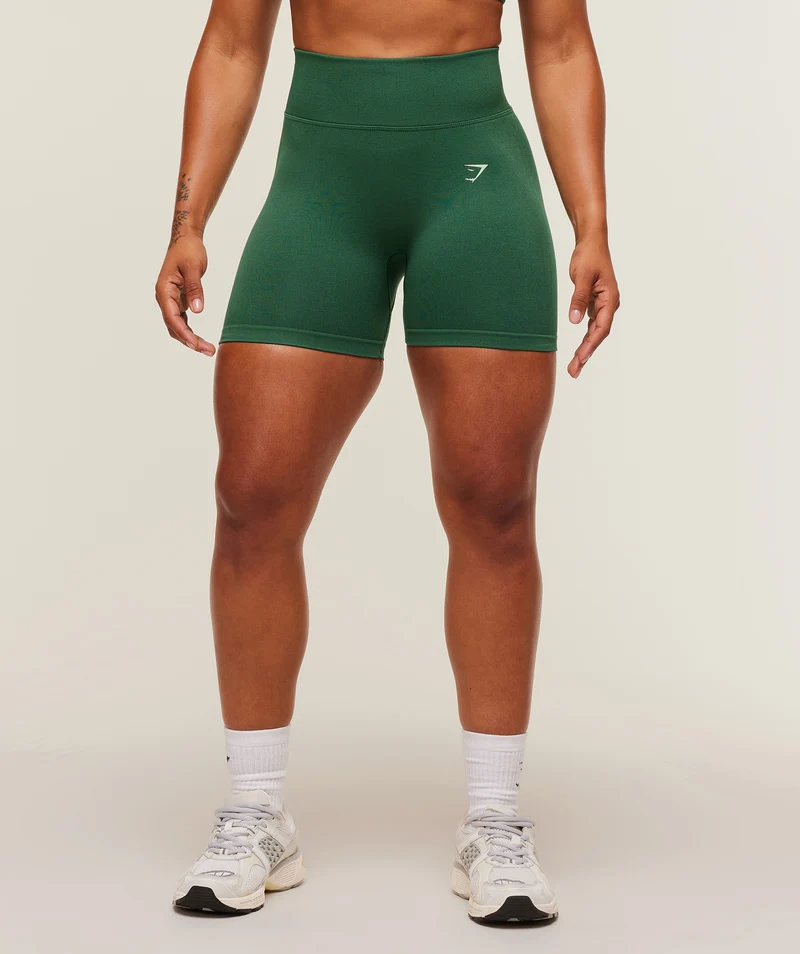 Gymshark Lift Seamless High-Rise Shorts - Lift Green/Lift Green Marl