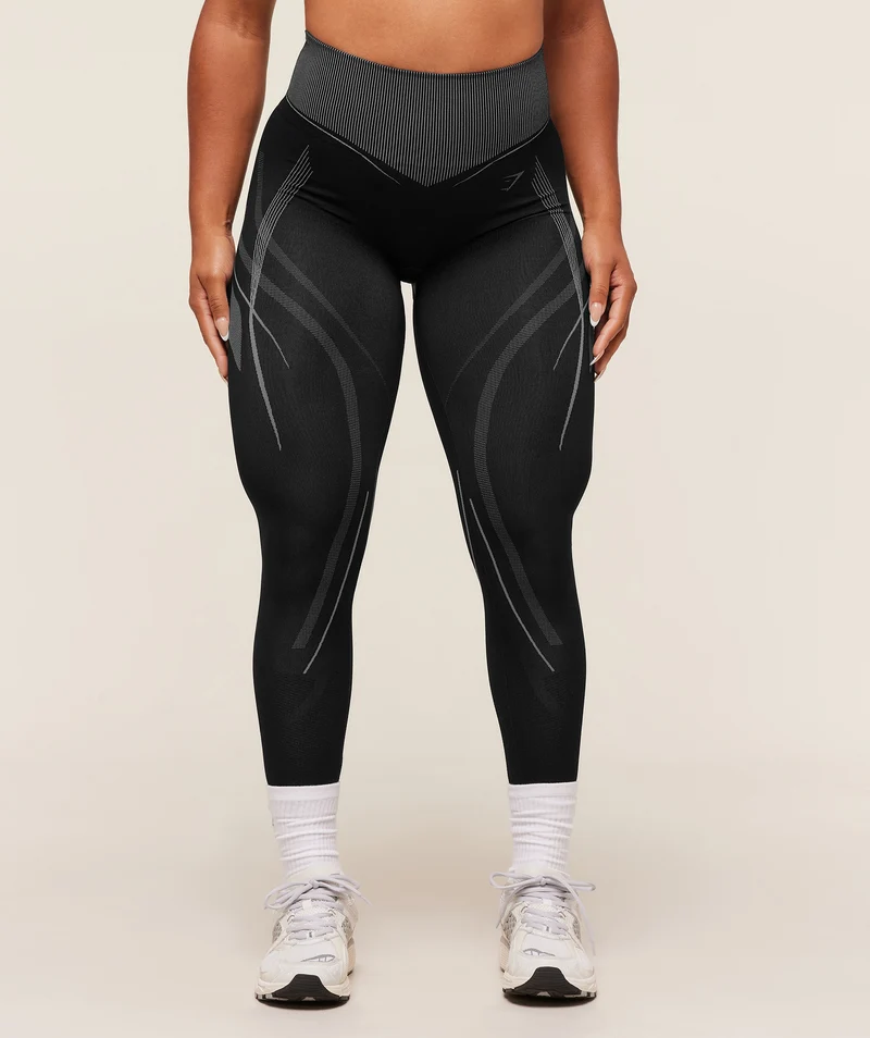 Gymshark x Analis Seamless Legging - Black/Silver Grey