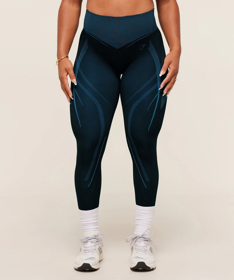 Gymshark x Analis Seamless Legging - Midnight Blue/Lats Blue