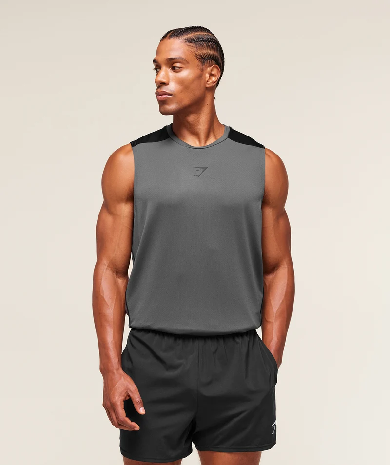 Gymshark Arrival Block Tank - Dark Grey