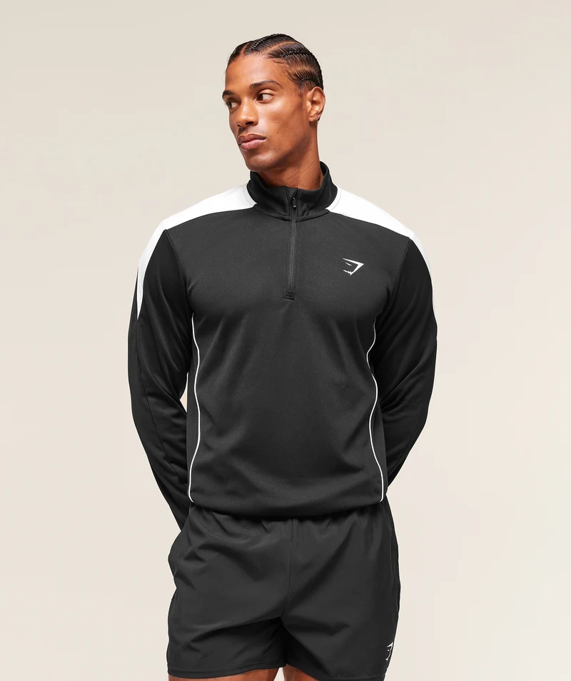 Gymshark Arrival Block 1/4 Zip - Black