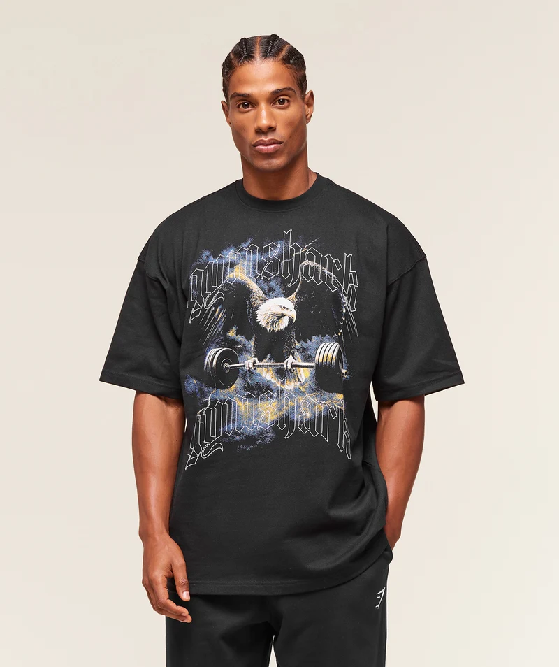 Gymshark Eagle Graphic T-Shirt - Black