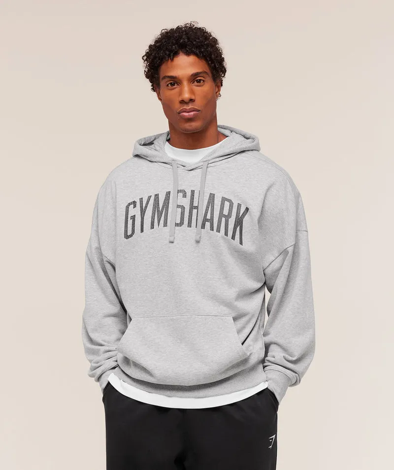 Gymshark Worn Graphic Hoodie - Light Grey Core Marl