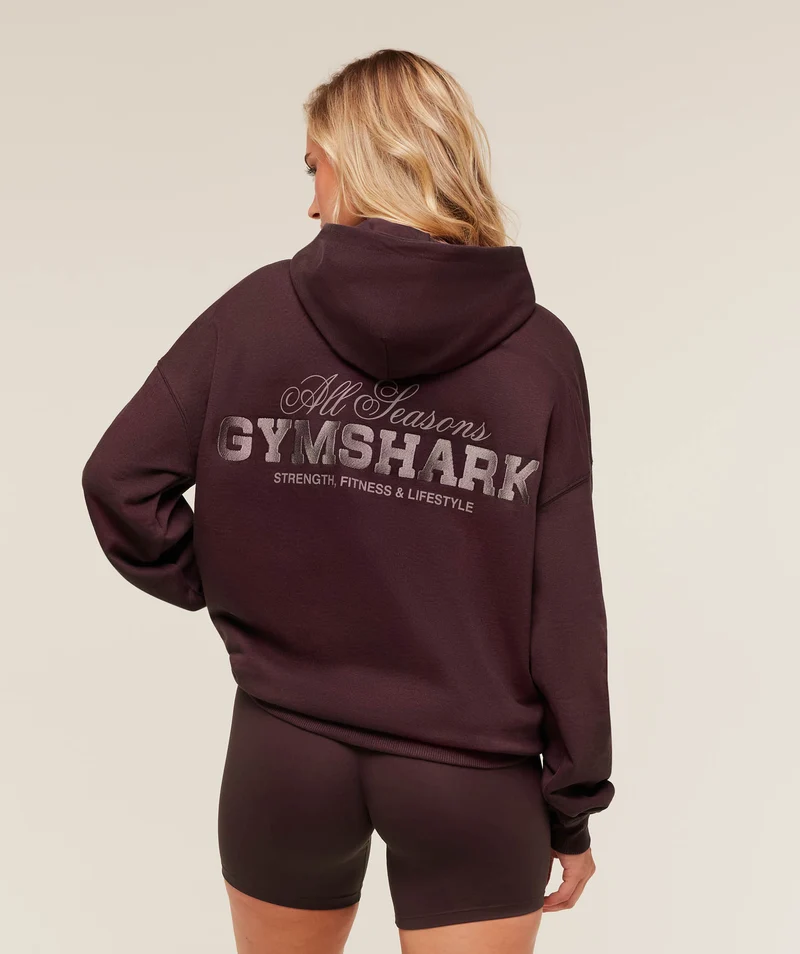 Gymshark All Seasons Graphic Hoodie - Cherry Purple