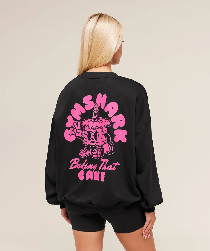 Gymshark Baking That Cake Graphic Sweatshirt - Black