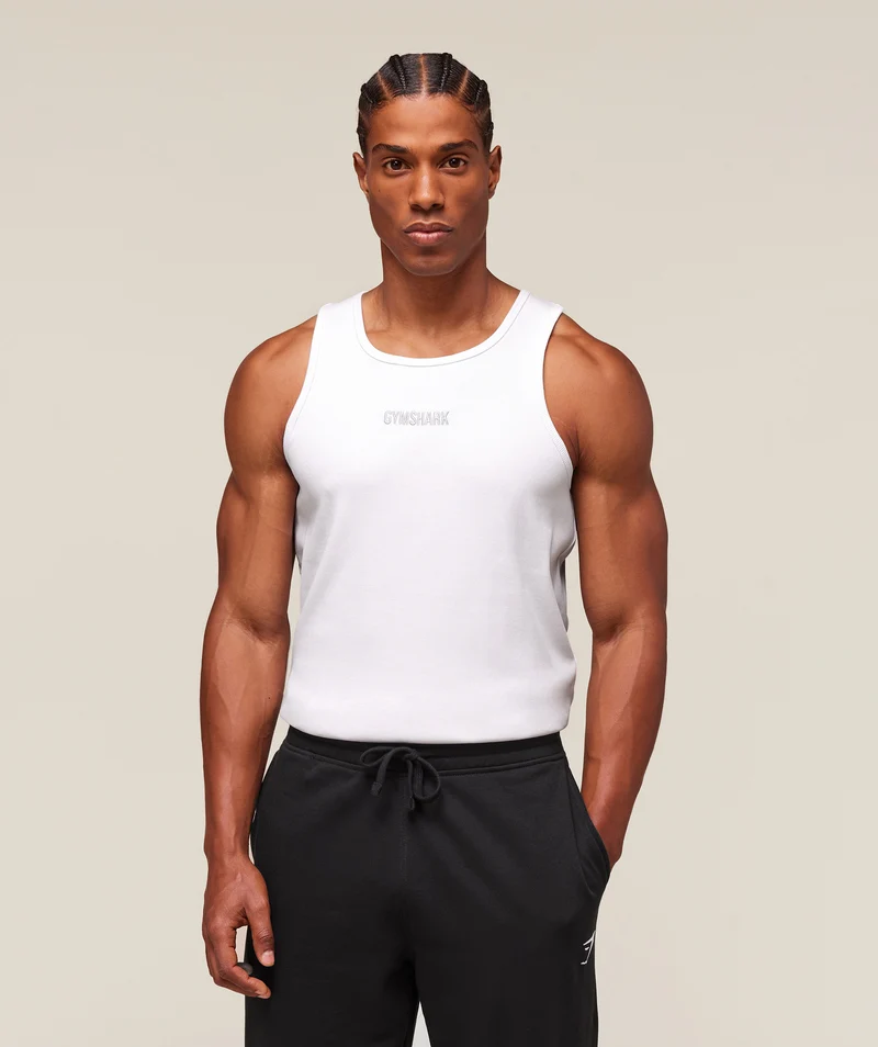 Gymshark Premium Ribbed Tank - White
