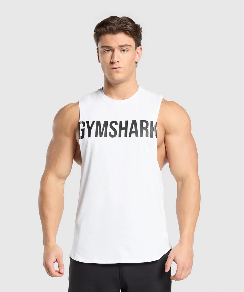 Gymshark Prime Drop Arm Tank - White