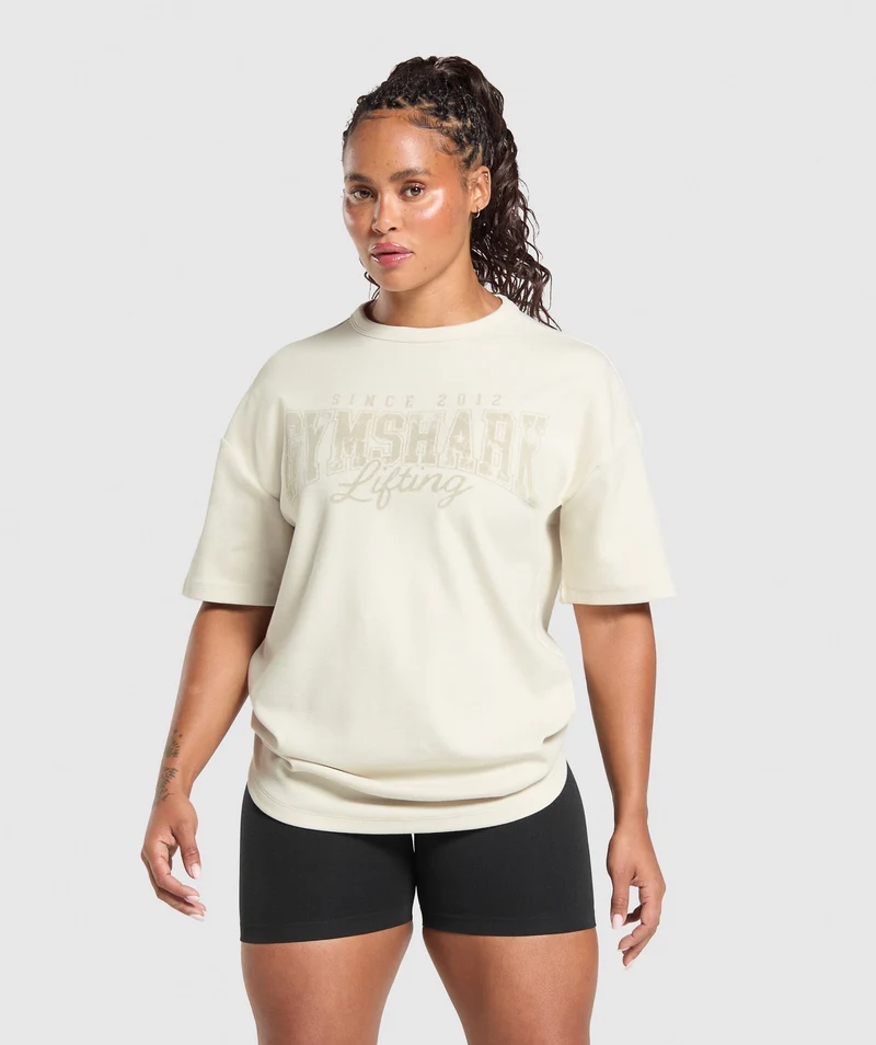 Gymshark Lifting Oversized Pump Cover - Oat White