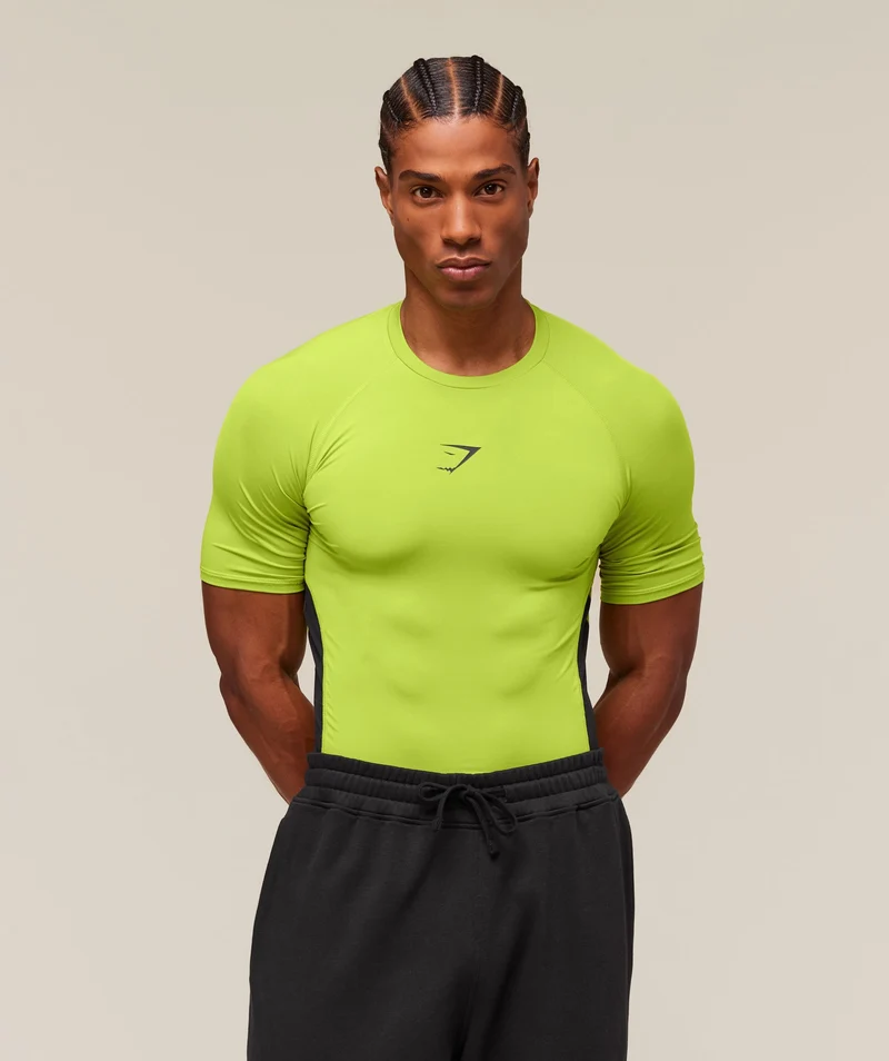 Gymshark Element Baselayer T-Shirt - Zest Green/Black