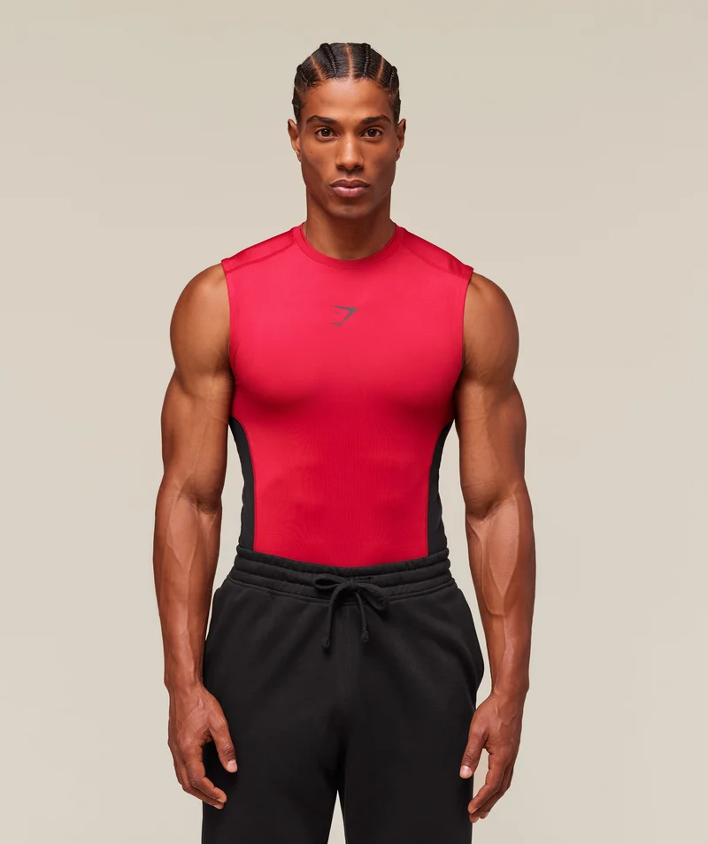 Gymshark Element Baselayer Tank - Carmine Red/Black