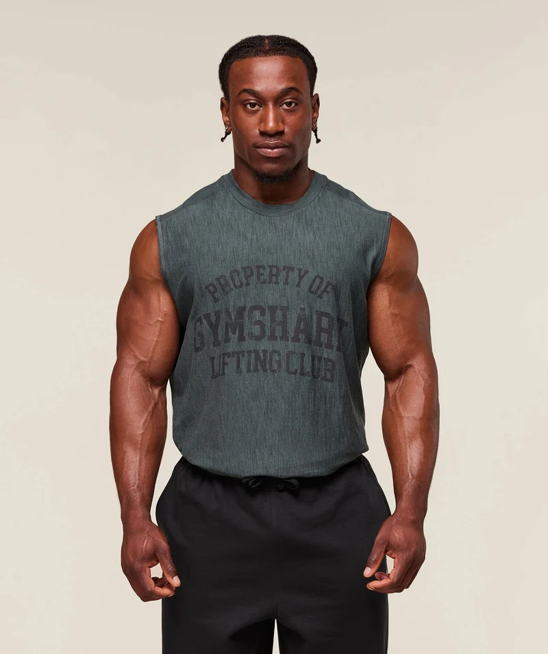 Gymshark Lightweight Slub Textured Tank - Slate Teal