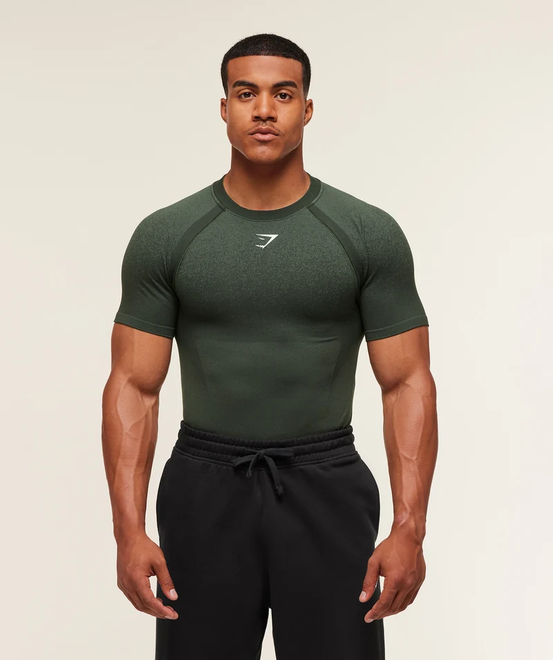 Gymshark Shadow Seamless T Shirt - Trail Green