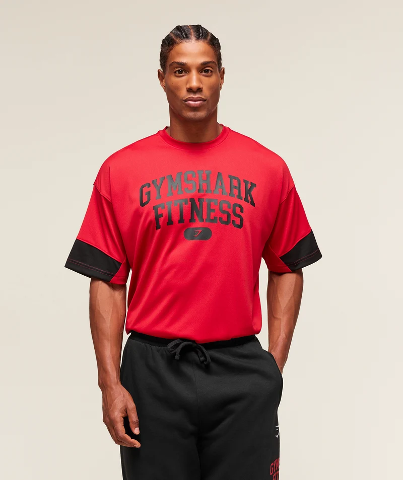Gymshark Varsity Oversized T-Shirt - Conditioning Red