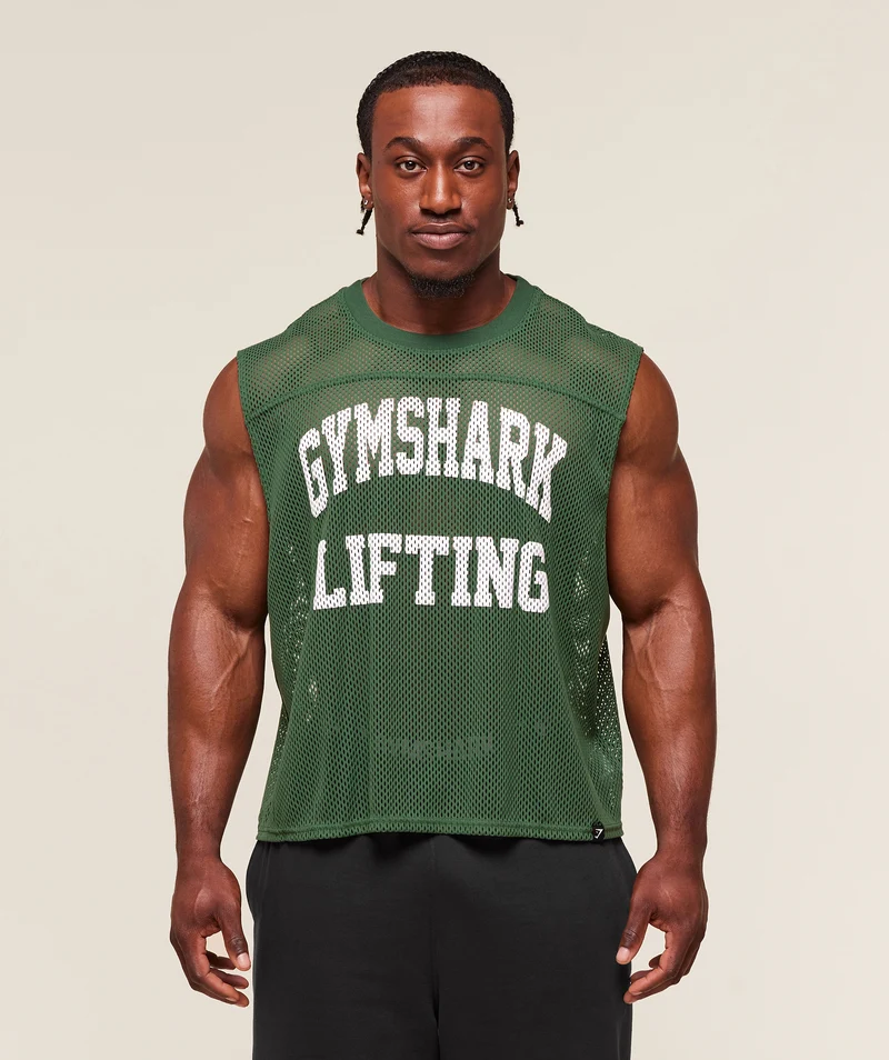 Gymshark Mesh Oversized Tank - Classic Green
