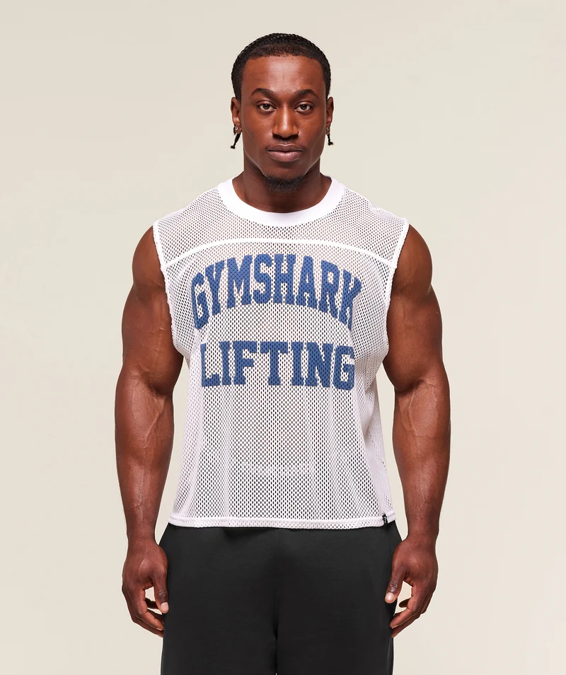 Gymshark Mesh Oversized Tank - White