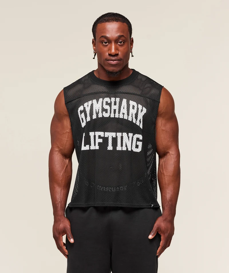 Gymshark Mesh Oversized Tank - Black