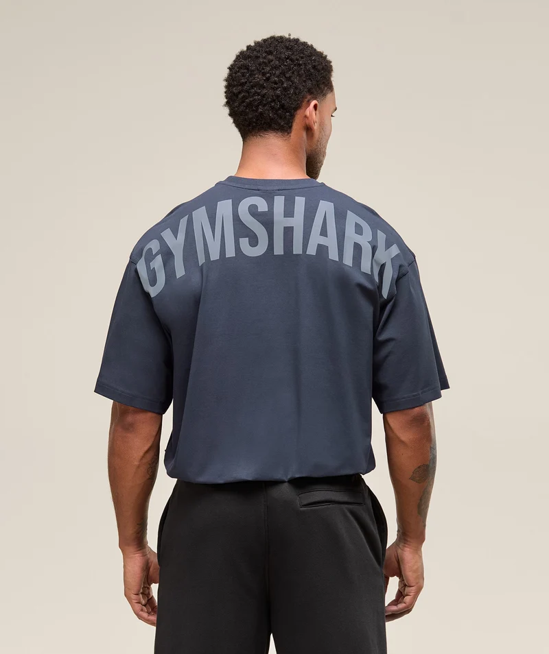 Gymshark Power T-Shirt - Heavy Blue