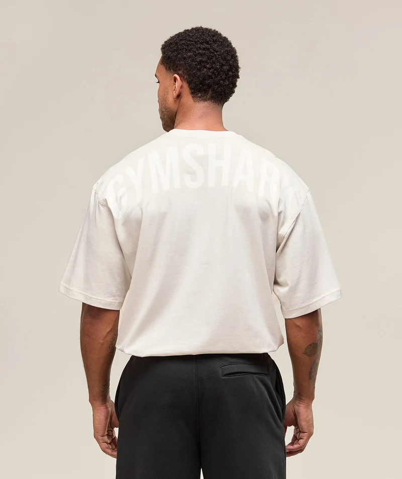 Gymshark Power T-Shirt - Oat White