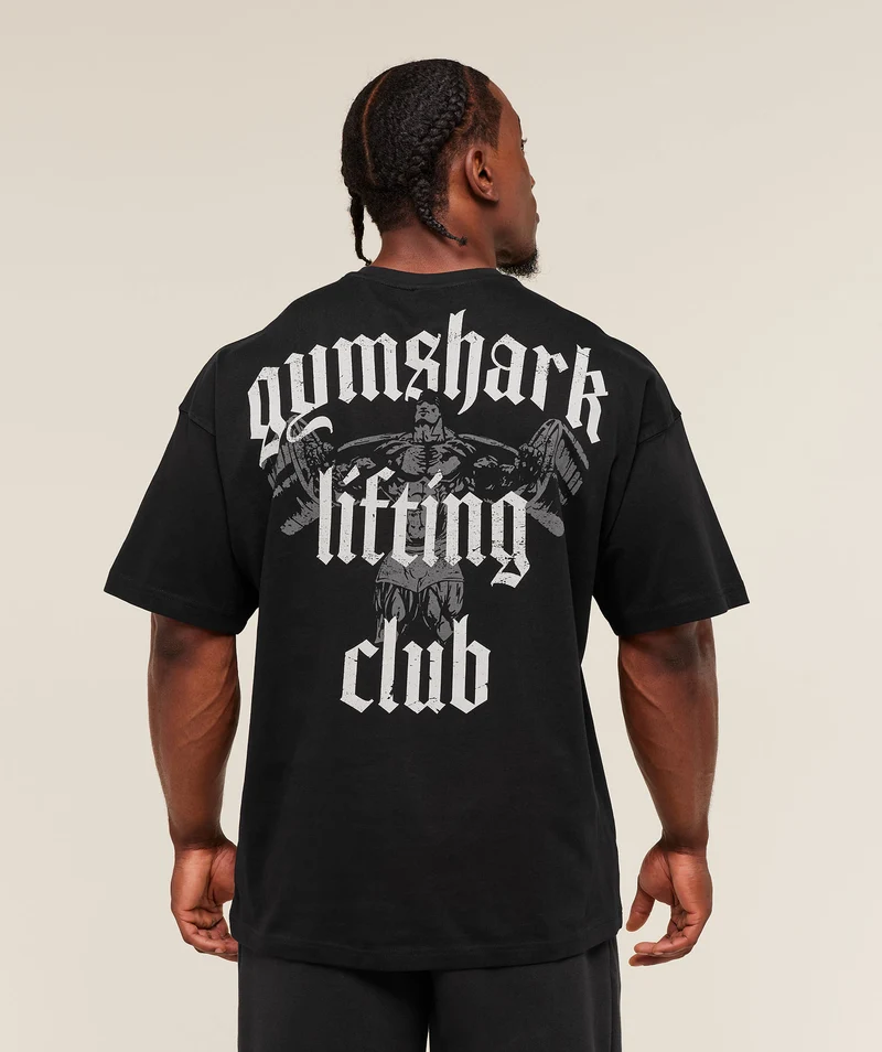 Gymshark Lifting Club T-Shirt - Black/Pebble Grey