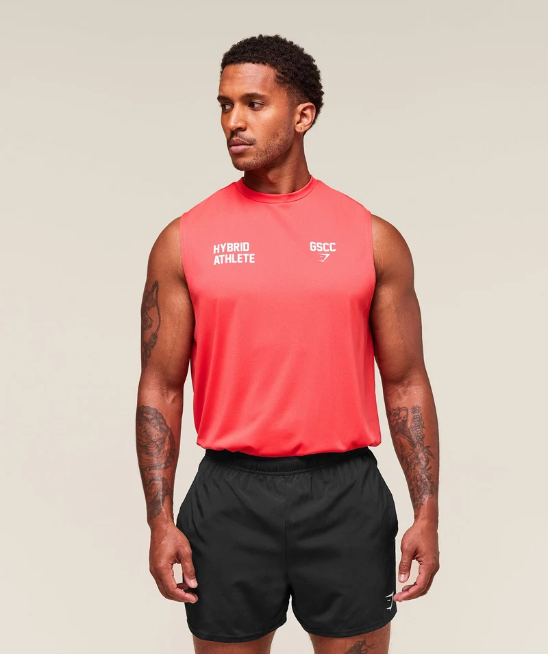 Gymshark For The Ones Cut Off Tank - Coral Red
