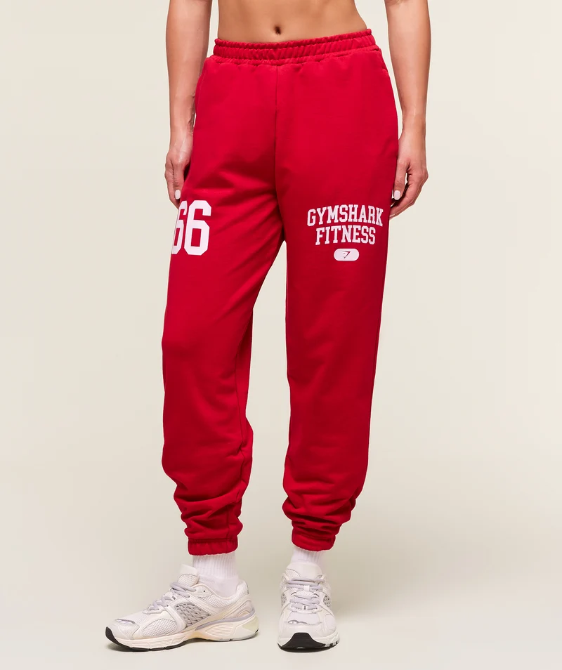 Gymshark Varsity Graphic Oversized Jogger - Conditioning Red